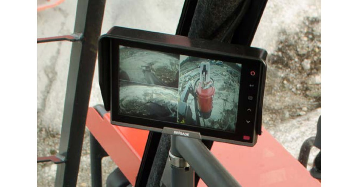 Reversing camera system for boom surface drills