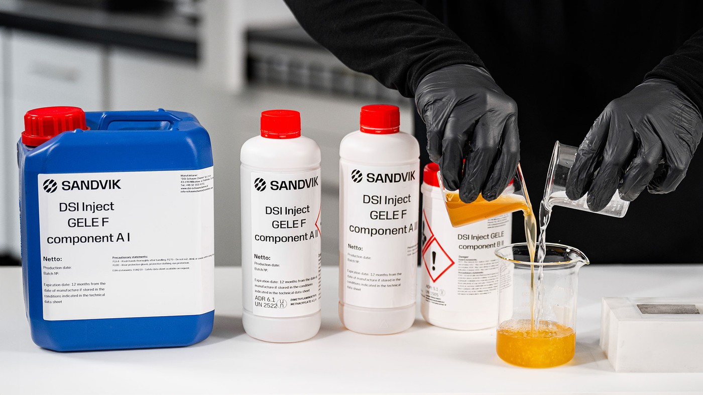Sandvik Injection DSI Inject GELE | Acrylic injection resins for surface sealing and soil ...