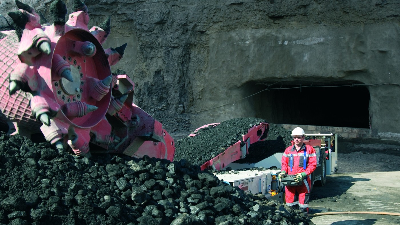 MC350 continuous miner in action