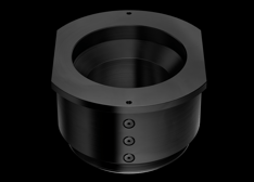 Rotary deck bushing black background