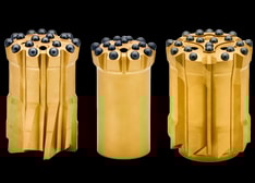 Top hammer drill bits black background