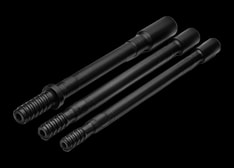 +Range Top hammer drilling rod black background