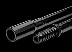 Top hammer rods black background