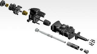 HL820T Rock drill parts white background