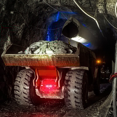 Sandvik battery-electric haul truck in Brucejack