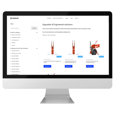 My Sandvik upgrades computer screen