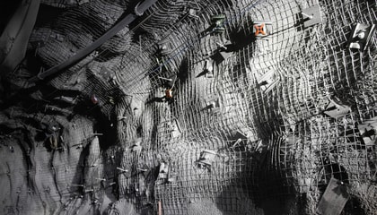 Installation of the xCell Cyclops convergence monitoring system during underground mining operations.
