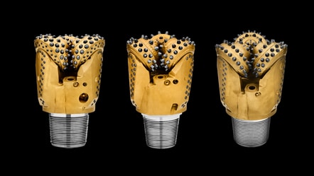 Three rotary drill bits