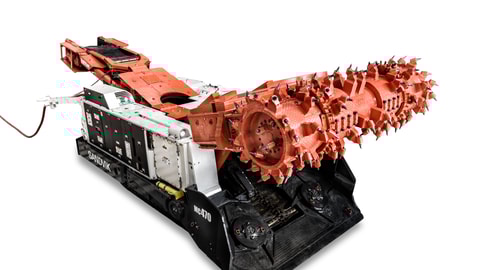 MC470 continuous miner white background