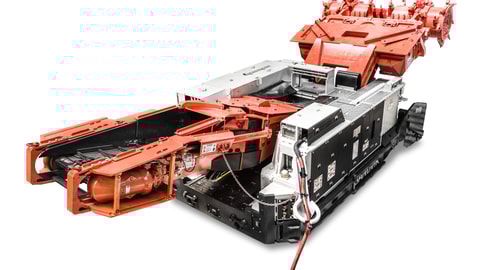 MC470 continuous miner white background