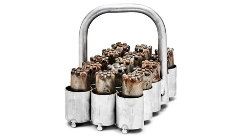 Grinded bits in basket