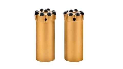 Top hammer top center bit body white background