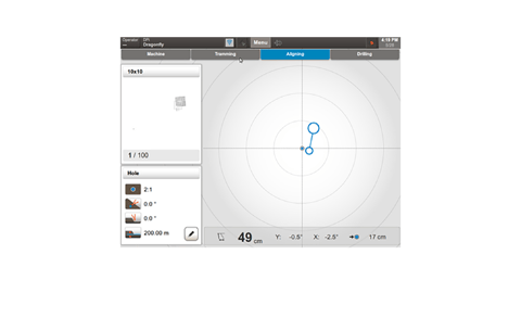 Timi for inclined holes and hole depth measurement for boom surface drills