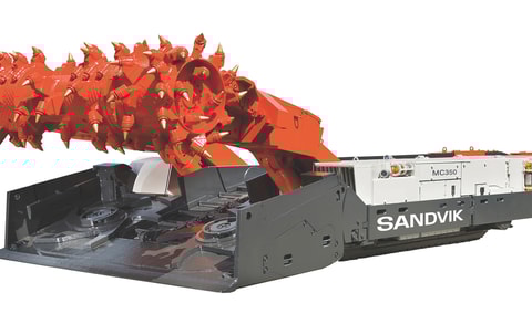 MC350 continuous miner white background