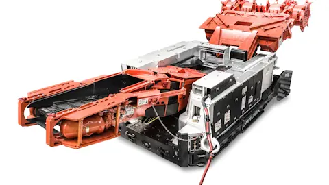 MC470 continuous miner white background