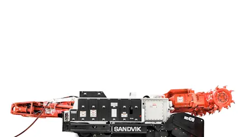 MC470 continuous miner white background