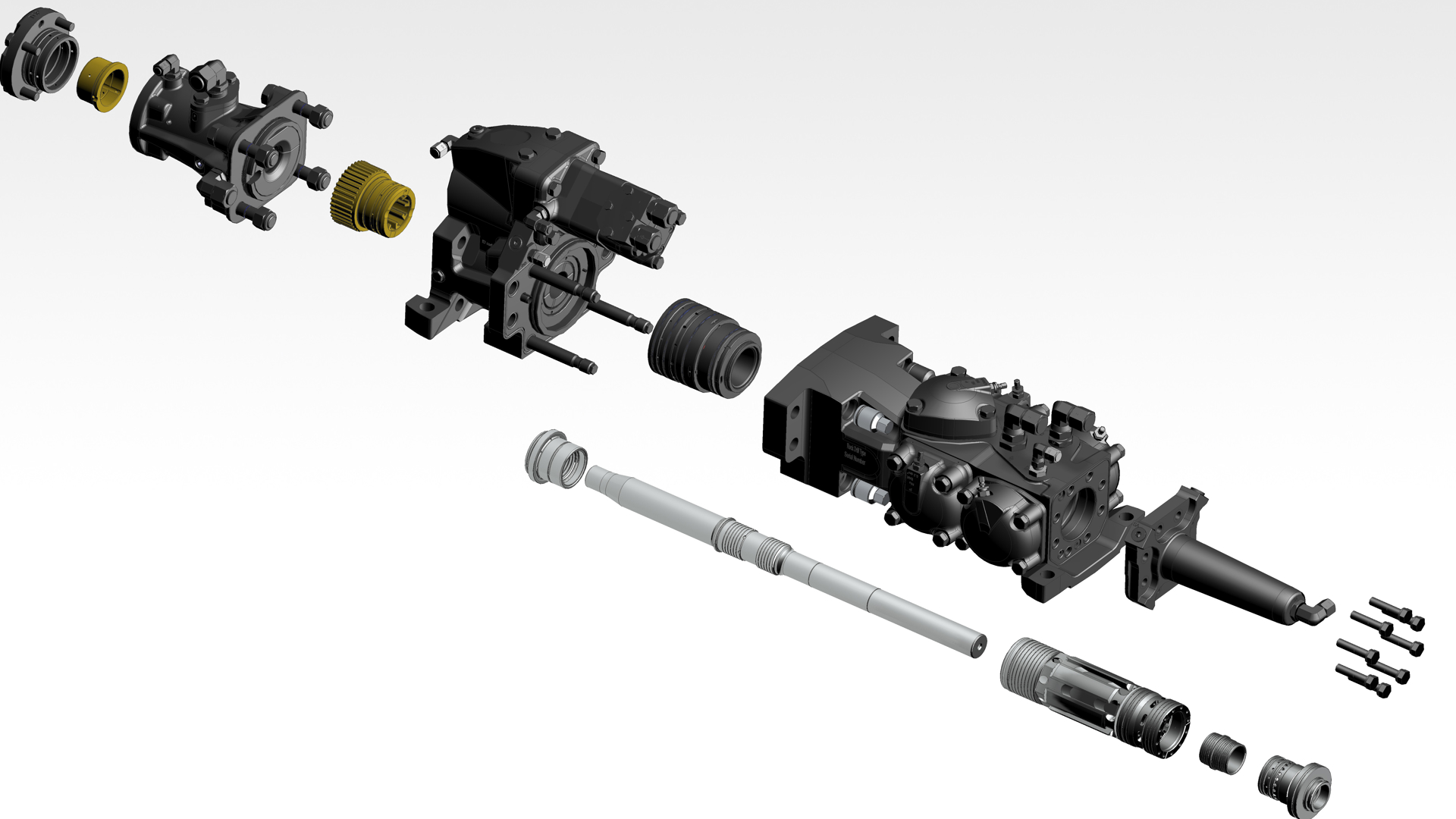 HL820ST Rock drill parts white background
