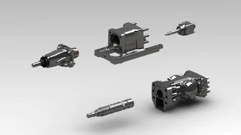 RDX5 Rock drill parts white background