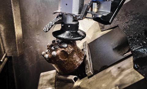Grinding close up