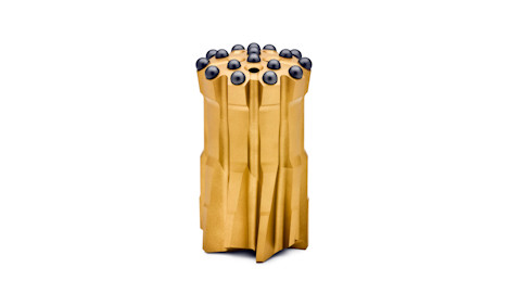 Top hammer heavy duty bit body white background
