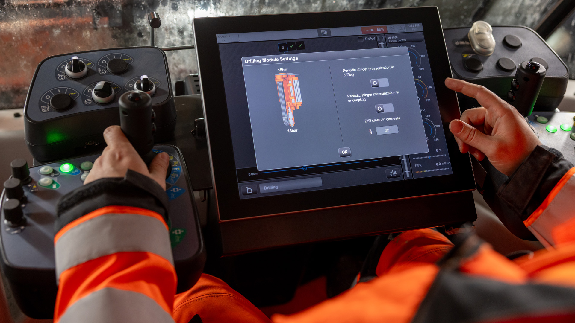 DL422iE Longhole drill rig control system